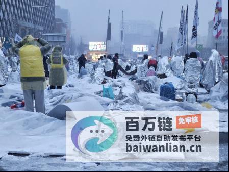 韩民众大雪中坚持集会抗争 两派对峙气氛紧绷